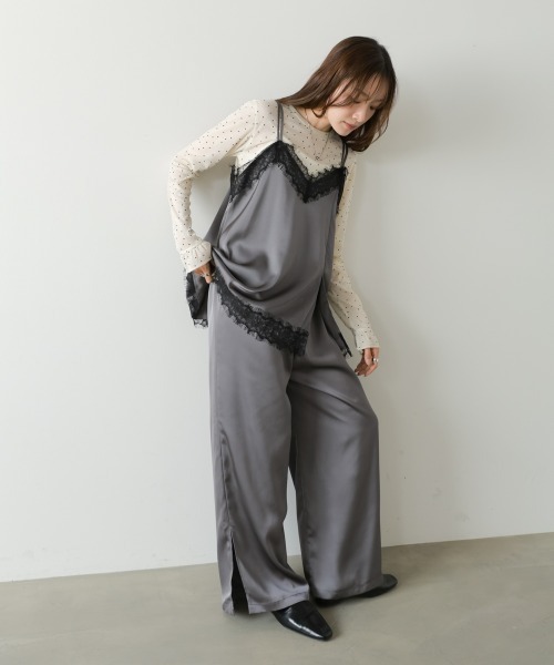 Bab(バブ)の「【サイズ展開あり】サテンサイドスリットパンツ(その他パンツ・レディース・ライトグレー/チャコールグレー/ブラウン・M/S)」の6枚目の写真