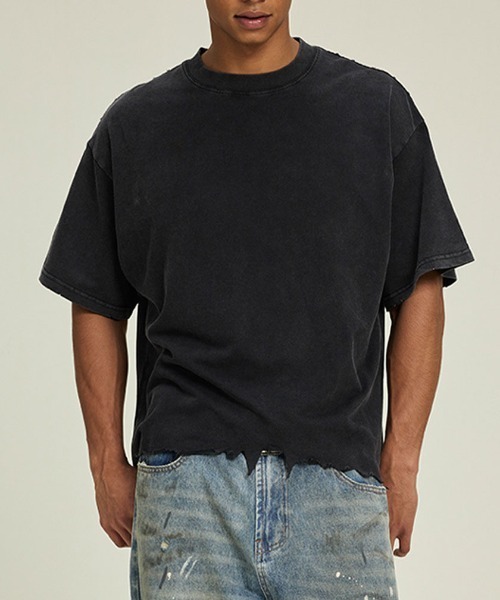 DOUBLE STEAL(ダブルスティール)の「DSヴィンテージウォッシュダメージTEE(Tシャツ/カットソー・メンズ・ホワイト/ブラック/グレー・X-LARGE/LARGE/MEDIUM/SMALL)」の1枚目の写真