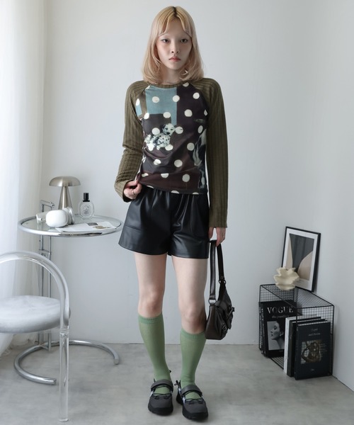 Ulysses(ユリシス)の「ラグランドッグプリントカットソー(Tシャツ/カットソー・レディース・ブラウン・F)」の6枚目の写真
