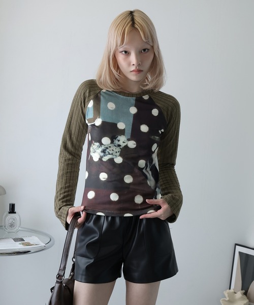 Ulysses(ユリシス)の「ラグランドッグプリントカットソー(Tシャツ/カットソー・レディース・ブラウン・F)」の12枚目の写真