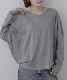 ドルマンスリーブVネックTシャツ 長袖