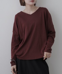 ドルマンスリーブVネックTシャツ 長袖