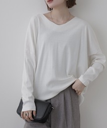 ドルマンスリーブVネックTシャツ 長袖