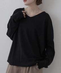 ドルマンスリーブVネックTシャツ 長袖