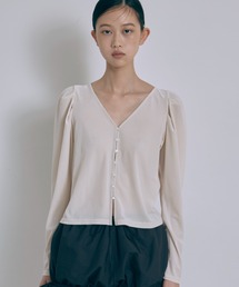2Way Sheer Velour Puff tops