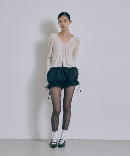 EN NEUME(エンノイム)の「2Way Sheer Velour Puff tops(カーディガン/ボレロ・レディース・アイボリー/ブラウン・FREE)」の6枚目の写真