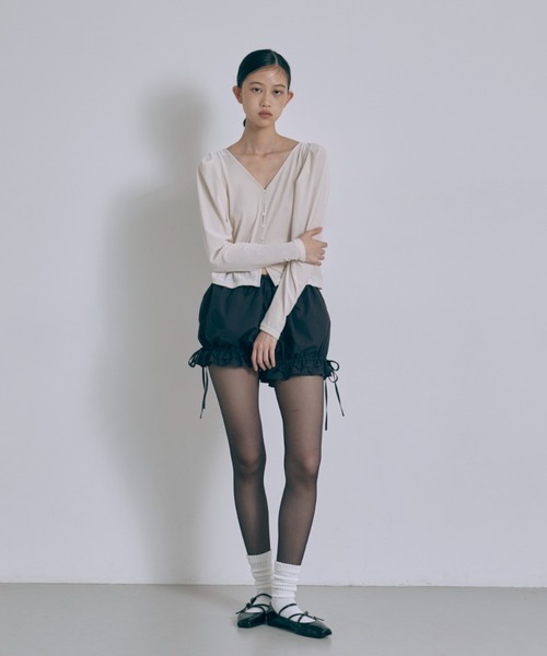 EN NEUME(エンノイム)の「2Way Sheer Velour Puff tops(カーディガン/ボレロ・レディース・アイボリー/ブラウン・FREE)」の7枚目の写真