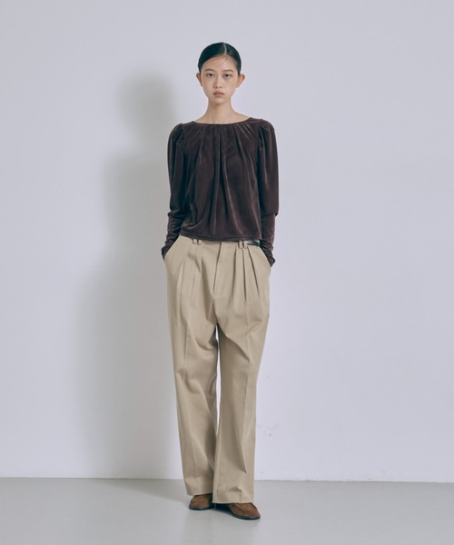 EN NEUME(エンノイム)の「2Way Sheer Velour Puff tops(カーディガン/ボレロ・レディース・アイボリー/ブラウン・FREE)」の12枚目の写真