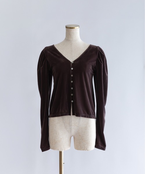 EN NEUME(エンノイム)の「2Way Sheer Velour Puff tops(カーディガン/ボレロ・レディース・アイボリー/ブラウン・FREE)」の17枚目の写真