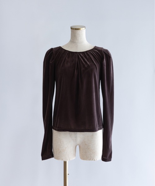 EN NEUME(エンノイム)の「2Way Sheer Velour Puff tops(カーディガン/ボレロ・レディース・アイボリー/ブラウン・FREE)」の21枚目の写真