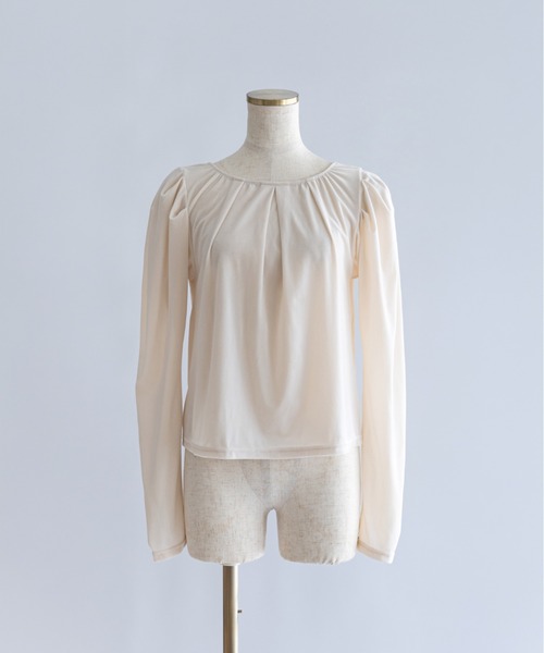 EN NEUME(エンノイム)の「2Way Sheer Velour Puff tops(カーディガン/ボレロ・レディース・アイボリー/ブラウン・FREE)」の16枚目の写真