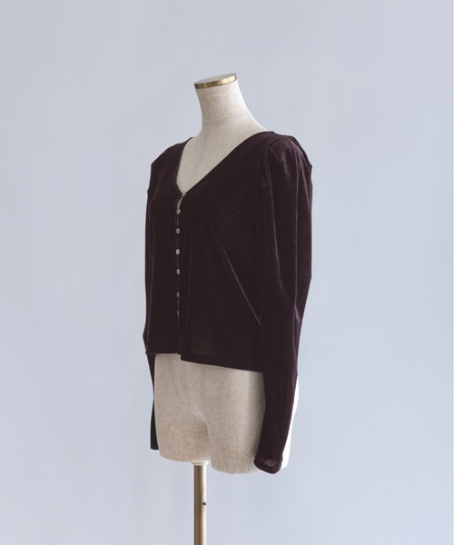 EN NEUME(エンノイム)の「2Way Sheer Velour Puff tops(カーディガン/ボレロ・レディース・アイボリー/ブラウン・FREE)」の18枚目の写真