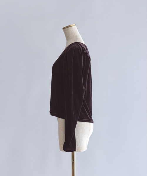 EN NEUME(エンノイム)の「2Way Sheer Velour Puff tops(カーディガン/ボレロ・レディース・アイボリー/ブラウン・FREE)」の19枚目の写真