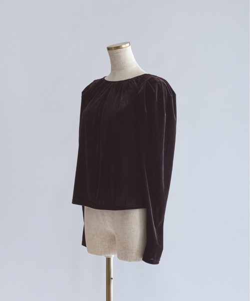 EN NEUME(エンノイム)の「2Way Sheer Velour Puff tops(カーディガン/ボレロ・レディース・アイボリー/ブラウン・FREE)」の22枚目の写真