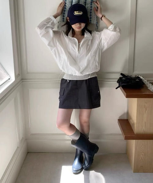 Vipoa(ヴィポア)の「ワンポイントルーズナイロンジャケット(ナイロンジャケット・レディース・ホワイト/レッド/イエロー/ブルー/ミント・FREE)」の21枚目の写真