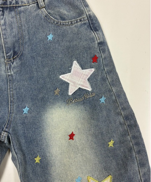 core core(コアコア)の「スター刺繍デニムワイドパンツ(デニムパンツ・レディース・ブルー・L/M/S)」の8枚目の写真