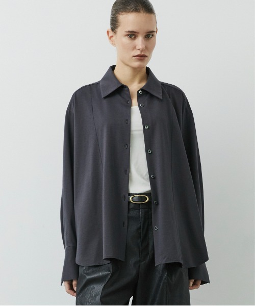 CITY TOKYO(シティトウキョウ)の「【CITY TOKYO/シティートウキョウ】KANEMASA Silk Shirt/カシミヤシルクシャツ(シャツ/ブラウス・レディース・ホワイト/ダークグレー/ブルー・FREE)」の3枚目の写真