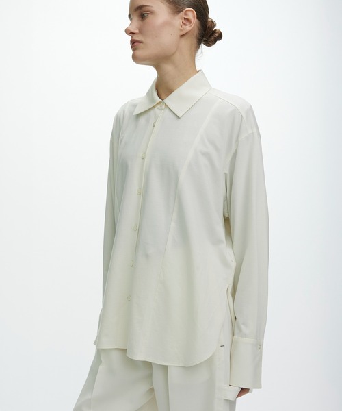 CITY TOKYO(シティトウキョウ)の「【CITY TOKYO/シティートウキョウ】KANEMASA Silk Shirt/カシミヤシルクシャツ(シャツ/ブラウス・レディース・ホワイト/ダークグレー/ブルー・FREE)」の6枚目の写真