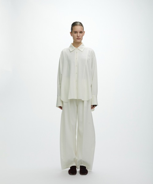 CITY TOKYO(シティトウキョウ)の「【CITY TOKYO/シティートウキョウ】KANEMASA Silk Shirt/カシミヤシルクシャツ(シャツ/ブラウス・レディース・ホワイト/ダークグレー/ブルー・FREE)」の7枚目の写真