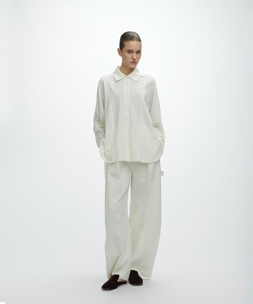 CITY TOKYO(シティトウキョウ)の「【CITY TOKYO/シティートウキョウ】KANEMASA Silk Shirt/カシミヤシルクシャツ(シャツ/ブラウス・レディース・ホワイト/ダークグレー/ブルー・FREE)」の4枚目の写真