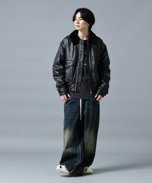 DANKE SCHON（ダンケシェーン）の「DankeSchon/ダンケシェーン/FAUX LEATHER A2（ミリタリージャケット・メンズ・ブラック系その他・M/L）」の4枚目の写真