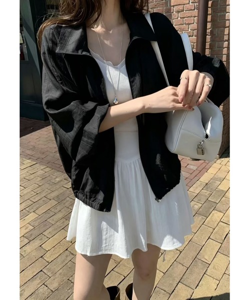 witch(ウイッチ)の「シアーマウンテンパーカージップアップブルゾン(Tシャツ/カットソー・レディース・ピンク/ブラック/ホワイト・FREE)」の13枚目の写真