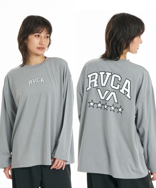 RVCA(ルーカ)の「RVCA ウィメンズ FIVE STAR LS TEE ロンT 【2026年秋冬モデル】/ルーカドローコード付きバックプリント長袖ロンT(Tシャツ/カットソー・レディース・グレー系その他/ブルー系その他/ブラック・SMALL/MEDIUM/LARGE)」の2枚目の写真