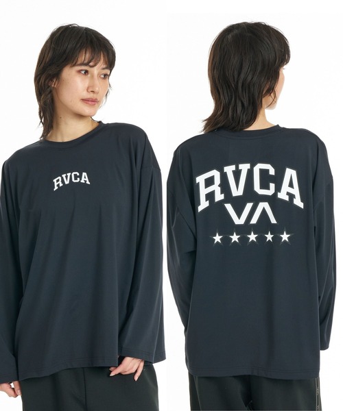 RVCA(ルーカ)の「RVCA ウィメンズ FIVE STAR LS TEE ロンT 【2026年秋冬モデル】/ルーカドローコード付きバックプリント長袖ロンT(Tシャツ/カットソー・レディース・グレー系その他/ブルー系その他/ブラック・SMALL/MEDIUM/LARGE)」の1枚目の写真