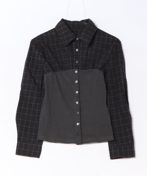 LiLIN(リリン)の「ビスチェレイヤードシャツトップス / bustier layered shirt top(シャツ/ブラウス・レディース・アイボリー/チャコールグレー・FREE)」の20枚目の写真