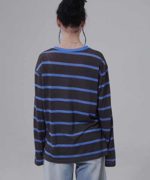 ENVYM(アンビー)の「シアーボーダーロンT(Tシャツ/カットソー・レディース・ブルー/レッド・FREE)」の15枚目の写真