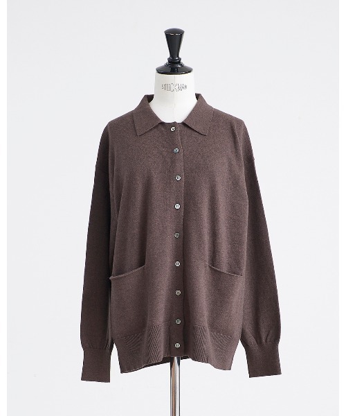 HEAVENLY(ヘブンリー)の「【 HEAVENLY / ヘブンリー 】 Cotton Cashmere Collared Knit Cardigan / コットン カシミヤ カラード ニット カーディガン 2648174 DLI(ニット/セーター・レディース・ブラック/ブラウン/グレー・FREE)」の3枚目の写真