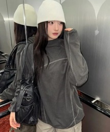 ◇ODDSTUDIO◇ブランド直輸入正規品/ワッフル・カバーステッチ・フードTシャツ Waffle Cover Stitch Hood T-shirt