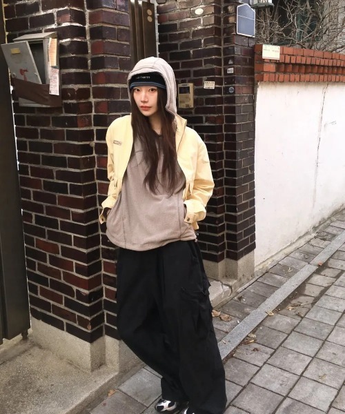 ODD STUDIO(オッドスタジオ)の「◇ODDSTUDIO◇ブランド直輸入正規品/ワッフル・カバーステッチ・フードTシャツ Waffle Cover Stitch Hood T-shirt(Tシャツ/カットソー・レディース・ブラウン/ベージュ・M)」の14枚目の写真