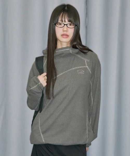 ODD STUDIO(オッドスタジオ)の「◇ODDSTUDIO◇ブランド直輸入正規品/ワッフル・カバーステッチ・フードTシャツ Waffle Cover Stitch Hood T-shirt(Tシャツ/カットソー・レディース・ブラウン/ベージュ・M)」の17枚目の写真