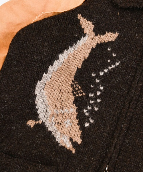 KHOKI(コッキ)の「【KHOKI】Combination cowichan sweater(ニット/セーター・メンズ・ブラウン/ブルー・2/3)」の5枚目の写真