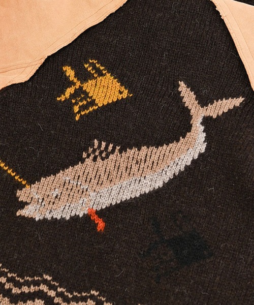 KHOKI(コッキ)の「【KHOKI】Combination cowichan sweater(ニット/セーター・メンズ・ブラウン/ブルー・2/3)」の6枚目の写真
