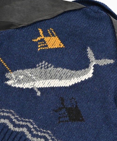 KHOKI(コッキ)の「【KHOKI】Combination cowichan sweater(ニット/セーター・メンズ・ブラウン/ブルー・2/3)」の10枚目の写真