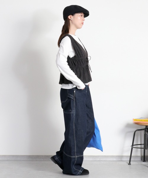 cepo(セポ)の「起毛レースビスチェ+ロングスリーブTee アンサンブル(ベスト・レディース・ブラック/ブラウン・M)」の6枚目の写真