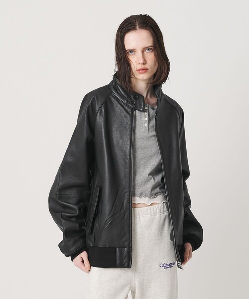California General Store(California General Store)の「<CGS.>レザー ハリントン ジャケット(その他アウター・メンズ・ブラック・L/S/M)」の2枚目の写真