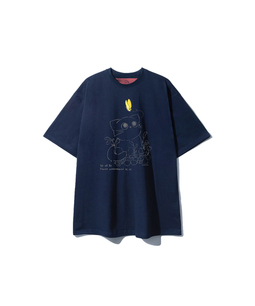 SUPERLATIVE(スーパーラティブ)の「S/P バターキャット オーバーサイズ 半袖 (GOS2-4SP142)(Tシャツ/カットソー・レディース・ホワイト/ライトグレー/ブラック/ネイビー・MEDIUM/LARGE/X-LARGE)」の4枚目の写真