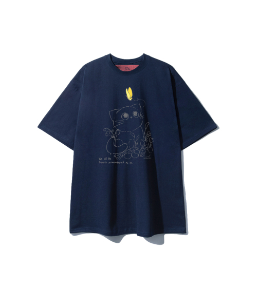 SUPERLATIVE(スーパーラティブ)の「S/P バターキャット オーバーサイズ 半袖 (GOS2-4SP142)(Tシャツ/カットソー・レディース・ホワイト/ライトグレー/ブラック/ネイビー・MEDIUM/LARGE/X-LARGE)」の5枚目の写真