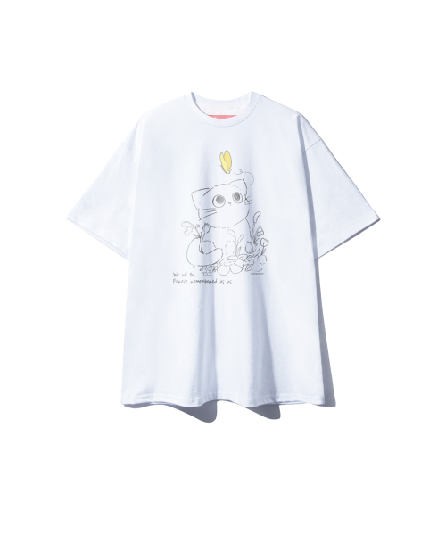 SUPERLATIVE(スーパーラティブ)の「S/P バターキャット オーバーサイズ 半袖 (GOS2-4SP142)(Tシャツ/カットソー・レディース・ホワイト/ライトグレー/ブラック/ネイビー・MEDIUM/LARGE/X-LARGE)」の6枚目の写真