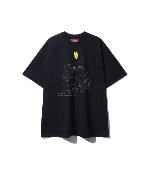 SUPERLATIVE(スーパーラティブ)の「S/P バターキャット オーバーサイズ 半袖 (GOS2-4SP142)(Tシャツ/カットソー・レディース・ホワイト/ライトグレー/ブラック/ネイビー・MEDIUM/LARGE/X-LARGE)」の7枚目の写真
