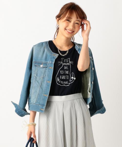 ANY SIS（エニィスィス）の「【洗える】ノーカラージャージーデニム 