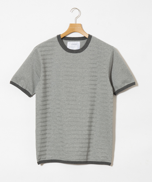 ESTNATION(エストネーション)の「ESTNATION リンクスボーダー切り替えTシャツ(Tシャツ/カットソー・メンズ・ホワイト/グレー/ブラック/ネイビー・MEDIUM/LARGE/SMALL)」の1枚目の写真