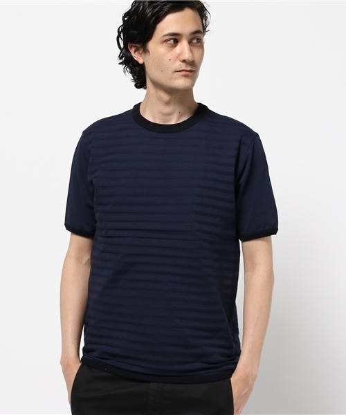 ESTNATION(エストネーション)の「ESTNATION リンクスボーダー切り替えTシャツ(Tシャツ/カットソー・メンズ・ホワイト/グレー/ブラック/ネイビー・MEDIUM/LARGE/SMALL)」の14枚目の写真