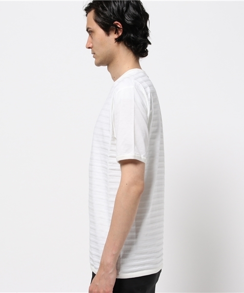 ESTNATION(エストネーション)の「ESTNATION リンクスボーダー切り替えTシャツ(Tシャツ/カットソー・メンズ・ホワイト/グレー/ブラック/ネイビー・MEDIUM/LARGE/SMALL)」の5枚目の写真