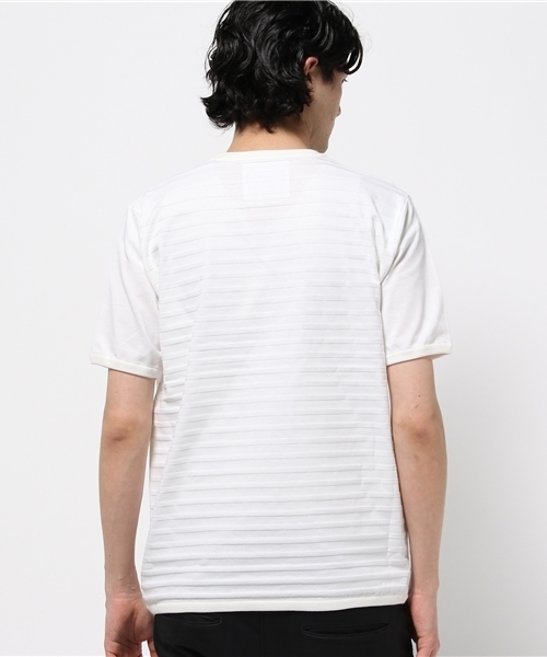 ESTNATION(エストネーション)の「ESTNATION リンクスボーダー切り替えTシャツ(Tシャツ/カットソー・メンズ・ホワイト/グレー/ブラック/ネイビー・MEDIUM/LARGE/SMALL)」の6枚目の写真