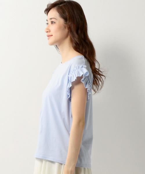 Jewel Changes（ジュエルチェンジズ）の「★JCLW 袖フリル 肩落ち Tシャツ（Tシャツ/カットソー・レディース・ホワイト/ブラック/ライトブルー・FREE）」の6枚目の写真