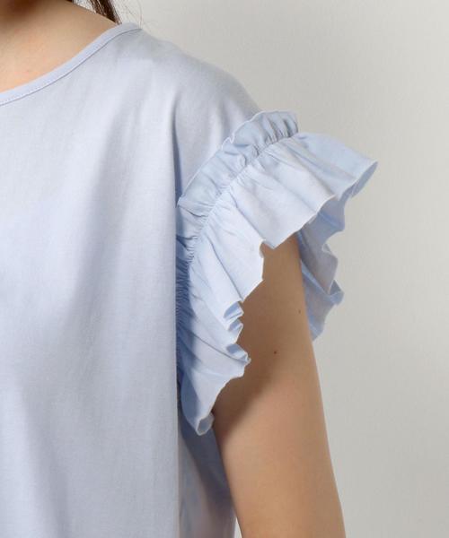Jewel Changes（ジュエルチェンジズ）の「★JCLW 袖フリル 肩落ち Tシャツ（Tシャツ/カットソー・レディース・ホワイト/ブラック/ライトブルー・FREE）」の9枚目の写真